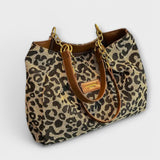 Romana - Leopard Print Canvas Tote Bag