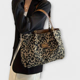 Romana - Leopard Print Canvas Tote Bag