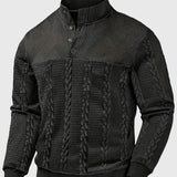 Dawson - Pruhovaný Henley svetr s dlouhým rukávem