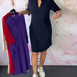 Lenka – Elegantní šaty s V-výstřihem pro každodenní nošení