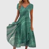 Zina - Stylové midi šaty s V výstřihem