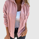 Ella | Zippable Hooded Corduroy Sweatshirt