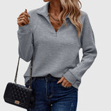 Lenka | Stylový svetr s polovičním zipem