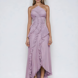 Tereza – Stylové plisované šaty s asymetrickým designem