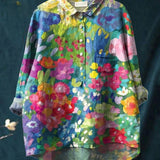 Tereza – Lehké lněné halenkové tričko s potiskem