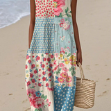 Anna | Midi Dress with Patchwork Design