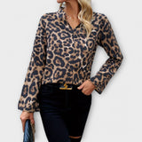 Ležérní leopardí vzorovaná blůza