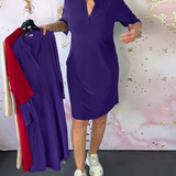 Lenka – Elegantní šaty s V-výstřihem pro každodenní nošení