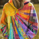 Viktorie | Dámská boho mikina s kapucí a patchwork designem
